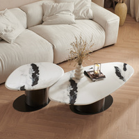 Table basse moderne en marbre de style nordique, lumineuse, design simple et de luxe pour petite table de centre pour maison ou appartement