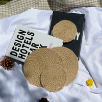 Napperons de table en jonc de mer durable, sets de table en lin vintage, solides, naturels, rustiques, bohèmes pour la maison, les mariages et les banquets
