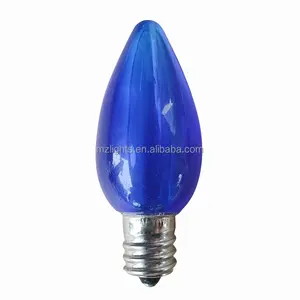 商业级改装SMD灯泡透明彩色发光二极管C7圣诞灯灯泡蓝色户外节日装饰品