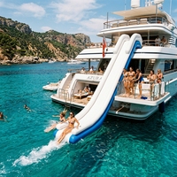 BOYAN Toboggan aquatique gonflable géant pour yacht, bateau, quai et piscine, économique