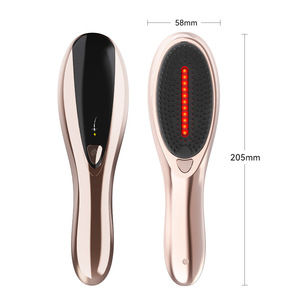 Scalp Massage Comb Rose Gold 58x205mm Vibration Red Light Therapy Hair Brush - Product Image 1