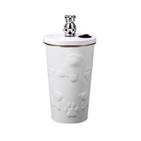 Tumbler personnalisé en acier inoxydable tasse à vide tasse de voyage Temos tasse à café avec ours paille