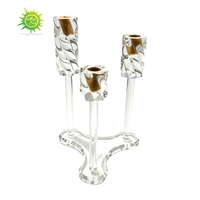 Nouveau design, chandelier en acrylique à 3 bras, motif en spirale, porte-bougie conique pour centre de table de mariage, décoration intérieure, support OEM ODM