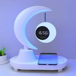 Với đèn LED đầy màu sắc ánh sáng ban đêm Đồng hồ báo thức không dây điện thoại di động sạc RGB sản phẩm độc đáo để bán trực tuyến 2025 mới - Product Image 1