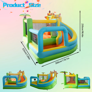 Château gonflable personnalisé en forme de dinosaure monstre avec toboggan et fosse à balles pour enfants, pour jardin résidentiel, livré uniquement avec un souffleur d'air - Product Image 2