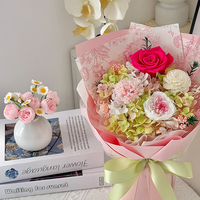 Luxuriöser Konservierter Blumenrahmen Lila Rose-Hortensie Wanddekoration für Romantische Hochzeit Jubiläumsgeschenk Heimdekoration Nach Maß