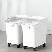 Bac de stockage pour farine et riz en PP de qualité alimentaire, 10L-120L, conteneur pour aliments secs en vrac, étanche à l'humidité, avec roulettes, pour restaurant, boulangerie, garde-manger