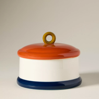 Beurrier en porcelaine rétro avec couvercle en forme de dôme et poignée, pour la cuisine, avec logo personnalisé, vente en gros