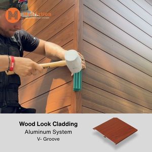 Matrixtion木纹铝包面板 | 承包商的实心挤压立面系统 - Product Image 1