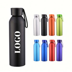 Nouvelle bouteille d'eau en aluminium de 600 ml, sans BPA, de qualité alimentaire, pour le cyclisme, le sport et les voyages, avec bouchon à vis - Product Image 1