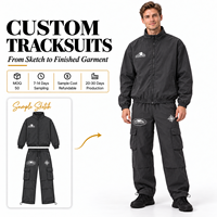 Ensemble de survêtements personnalisés OEM vierges avec logo réfléchissant pour hommes – Sweat à capuche et pantalon de jogging en nylon style streetwear