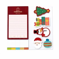 Bloc-notes en papier à thème de Noël transfrontalier, papeterie en forme de bloc-notes, notes autocollantes, autocollants pour journalisation, ensemble combiné de dessins animés pour le bureau, 50 pièces