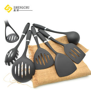 الساخن بيع أرخص أواني الطبخ الغذاء الصف 10 قطعة البلاستيك مجموعة أدوات المطبخ مع المطاط مقبض - Product Image 5