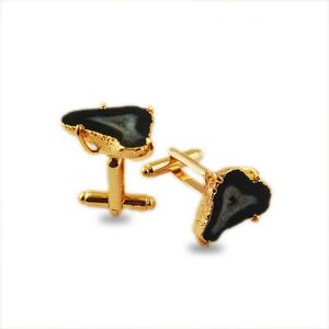 Bouton de manchette en forme de géode Druzy, or naturel, électroplaqué, pierre précieuse, bouton de manchette Druzy, Size15-20mm, laiton, bijoux de mode - Product Image 6