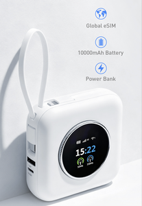 Ngân hàng điện 10000mAh pin di động 4 gam esim Wifi Router với dễ dàng thiết lập 300Mbps <span class=keywords><strong>LAN</strong></span> dữ liệu Tỷ lệ màn hình LCD Wifi Router 4 gam LTE - Product Image 2