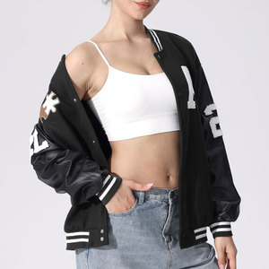 New Winter Collection <b>Women</b> Varsity <b>Jacket</b> Stand Printed Breathable Canvas <b>Lightweight</b> Comfortable Fit Casual Wear Best Selling - Product Image 3