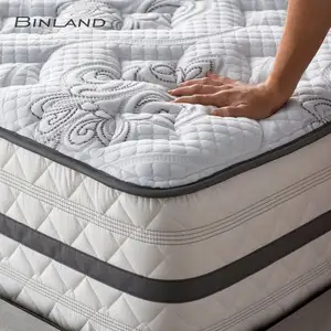 Matelas de lit d'hôtel à ressorts ensachés en mousse dans une boîte Design hôtel de luxe naturel Euro Top approvisionnement d'usine King Queen taille complète