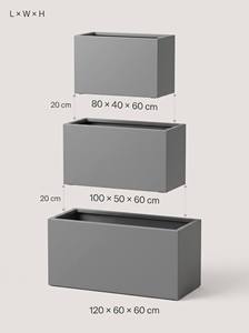 Jardinière rectangulaire en PRV personnalisée, grande, pour intérieur et extérieur, usage commercial, aménagement paysager, hôtels, bureaux, centres commerciaux, jardins, vente en gros, OEM - Product Image 3