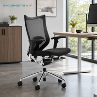 Chaise de bureau exécutive en maille avec support lombaire et base chromée pour salle de réunion et bureau
