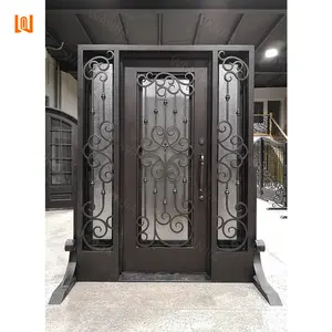 Luxury design exterior entrance iron door house patio casement wrought iron door security front entry wrought iron doors