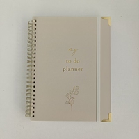 Carnet à spirales à couverture rigide en tissu de taille personnalisable avec bande élastique, pages intérieures imprimées