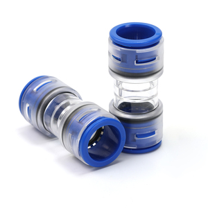 FTTXマイクロダクトコネクタプラスチック透明マイクロダクトカプラーストレートコネクタHDPE FPU14mmダクトチューブコネクタ - Product Image 5