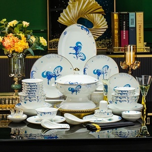 Service de vaisselle en porcelaine fine de Jingdezhen, style romain, pour la maison, ensemble de bols et de plats, vente en gros - Product Image 4