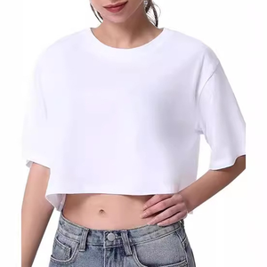 T-shirt court oversize pour femme, couleur unie, coupe ample, manches courtes, style streetwear décontracté - Product Image 6