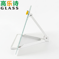 Tableau blanc de bureau en verre dépoli de 4 mm d'épaisseur, 20x30 cm, magnétique, avec support réglable et plateau à marqueurs intégré, pour bureau, OEM/ODM, 20+ ans d'expérience