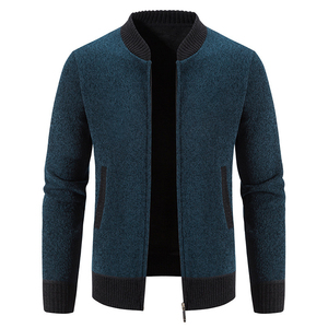 Cappotto Cardigan in maglia di Cashmere invernale con Logo personalizzato con cerniera da <span class=keywords><strong>uomo</strong></span> in cotone aderente <span class=keywords><strong>maglione</strong></span> lavorato a maglia da <span class=keywords><strong>uomo</strong></span> - Product Image 2