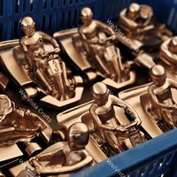 Trophée Weivista en résine argentée pour compétition de karting, vélo d'équilibre et moto