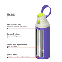Bouteille isotherme en acier inoxydable 18/8 personnalisable avec logo, double mode de consommation, idéale pour le sport et les activités de plein air