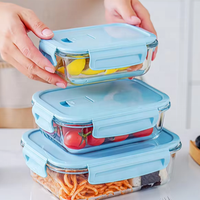 Contenants de préparation des repas en verre borosilicate de haute qualité avec couvercles étanches, boîte à lunch en verre empilable pour le bureau, l'école et la maison