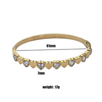 Combinaison Bracelet et Bague Exquise Incrustée de Zircon 5A, Motif Cœur Entrelacé, Bague Fine Haute Qualité, Boucle en Acier Inoxydable Électroplaqué