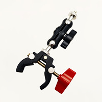 Nouvelle pince griffe de crabe en alliage d'aluminium, tête sphérique 17 mm, filetage universel 1/4 pouce, accessoire de fixation pour voiture, pour caméra de cyclisme, forme pois