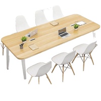 Table de conférence carrée moderne de haute qualité, solide et de grande taille, avec chaises assorties, pieds en acier inoxydable anti-corrosion, table à six pieds