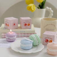 Bougie en cire d'abeille artisanale, écologique, parfumée aux macarons, pour la rentrée scolaire, les fêtes, la Saint-Valentin, la décoration de la maison