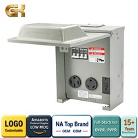 Boîtier de prise de courant RV 125V résistant aux intempéries, 30 ampères, en cuivre, 3 prises, panneau extérieur temporaire avec couvercle verrouillable pour camping-car et remorque