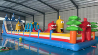 Parc de trampoline gonflable à thème panda grand château de saut gonflable personnalisation d'usine extérieure avec ventilateur