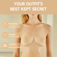 Fournir un échantillon de couvre-mamelon invisible en silicone réutilisable Pasties Boîte d'emballage personnalisée Adhésif pour couvre-mamelon mince sans couture