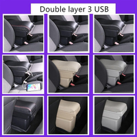 Boîte de rangement universelle pour console centrale de voiture Abiram, boîte d'accoudoir avec support USB