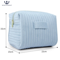 Sac de maquillage personnalisé avec logo pour femmes, mode outdoor, couleur unie, sac de rangement cosmétique portable en velours, grande capacité