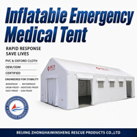 Tente médicale gonflable, abri d'urgence extérieur, installation rapide, résistante au vent, ignifuge, imperméable, double couche, installation rapide