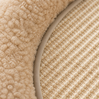 Griffoir pour chat en sisal, canapé-lit, coussin en peluche Teddy, griffoir pour meubles, planche à griffer pour chats 61x41x25cm