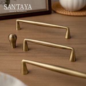 Santaya Solid Antique Brass Handle Kitchen Cabinet Pull <strong>Wardrobe</strong> Drawer Knob Furniture <strong>Hardware</strong> Long - Product Image 2