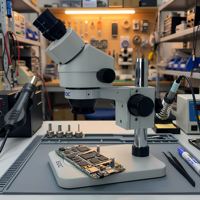 Microscope stéréoscopique zoom EOC 7x-45x, 100 mm WD, IP53, OEM pour soudure de circuits imprimés, semi-conducteurs, bijoux, inspection de modules optiques