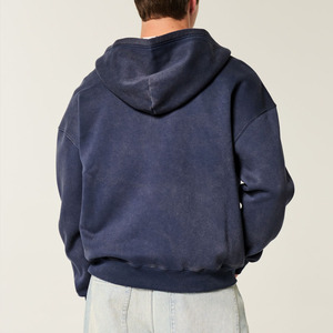 Etiqueta privada de los hombres de tejido superior con capucha cremallera frontal de <span class=keywords><strong>lana</strong></span> con cremallera Sudadera con capucha Athleisure Fleece Sporty Hoodies para hombres - Product Image 6