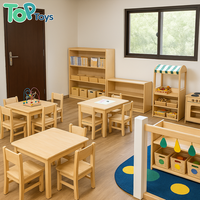 Ensemble table et chaises en bois pour centre d'apprentissage préscolaire, école Montessori, crèche, maternelle, mobilier de classe