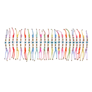 Braccialetto con perline a forma di fiore a quattro punte e conchiglia, 24 pezzi, multicolore, gioielli alla moda - Product Image 1