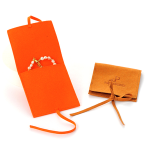 PackSecret Custom Logo Printed Small Jewelry Bag Bracelet <b>Gift</b> Packaging High End Bow <b>Envelope</b> Microfiber Jewellery Pouch - Product Image 4